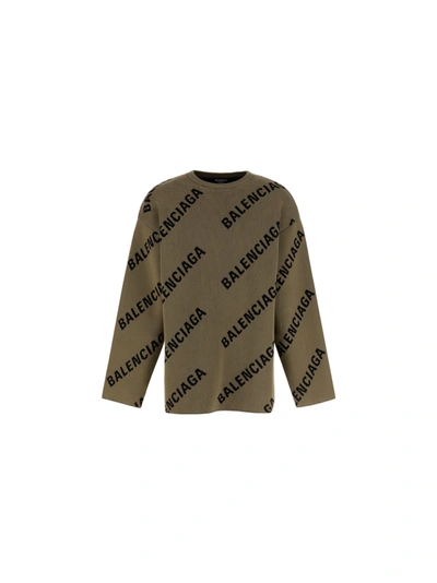Shop Balenciaga Sweater In Light Brown/black