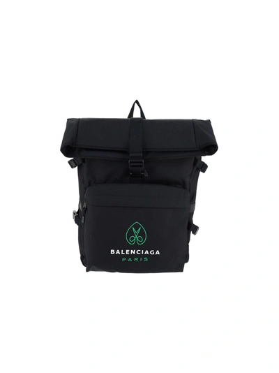 Shop Balenciaga Backpack In Black/l Green/white