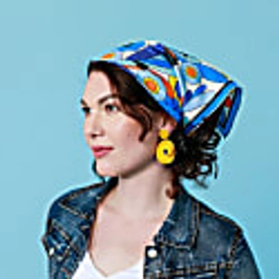 Jessie Zhao New York Silk Scarf Of Ocean Imagination In Ocean