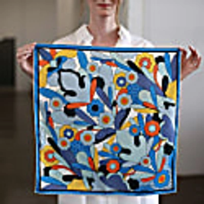 Jessie Zhao New York Silk Scarf Of Ocean Imagination In Ocean