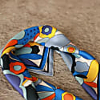 Jessie Zhao New York Silk Scarf Of Ocean Imagination In Ocean