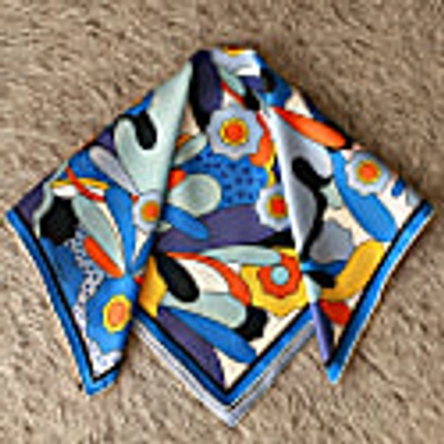 Jessie Zhao New York Silk Scarf Of Ocean Imagination In Ocean