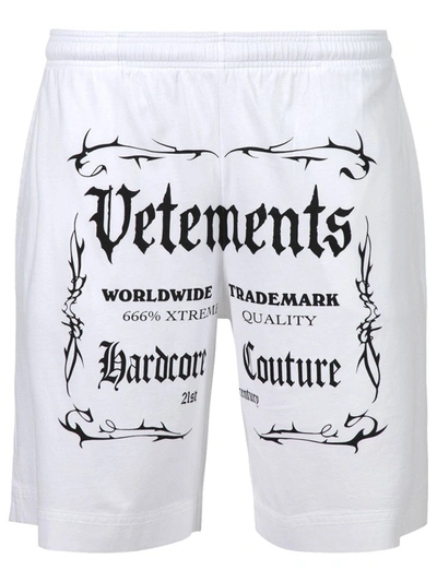 Shop Vetements Black Label Logo Shorts White