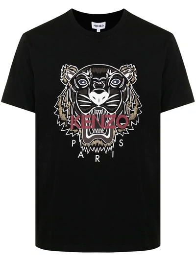 traagheid Maar zwaarlijvigheid Kenzo Tiger-print Cotton T-shirt In Black | ModeSens