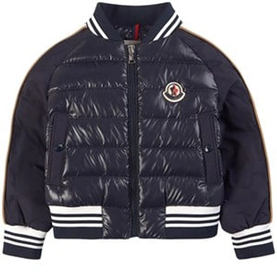 Shop Moncler Navy Bilheran Puffer Jacket