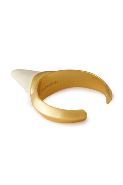 Shop Zimmermann Gold-tone Stone Ring In Cream