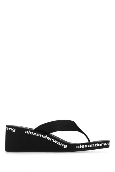 Shop Alexander Wang Logo Print Sandals In Black
