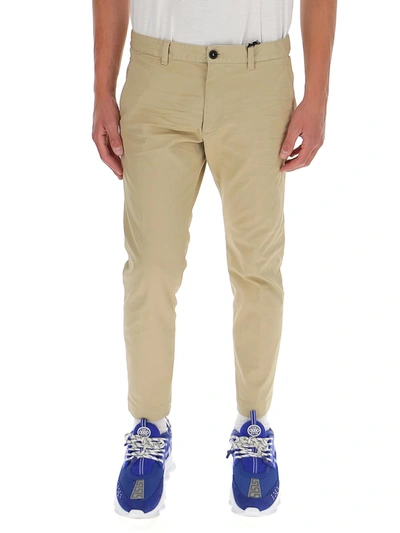 Shop Dsquared2 Straight Leg Chino Pants In Beige