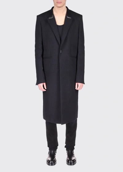 Shop Givenchy Men's 4g Jacquard Long Coat In Black