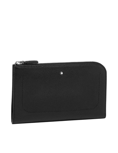 Shop Montblanc Meisterstuck Soft Grain Leather Small 2 In 1 Pouch - Black