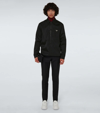 Shop Prada Re-nylon Zipped Overshirt In Black