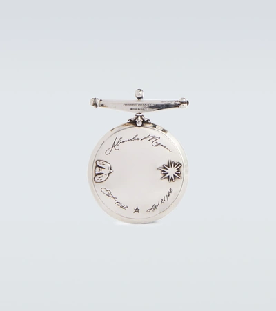 Shop Alexander Mcqueen Top Bar Brooch In Silver