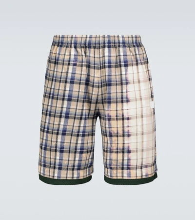 Shop Acne Studios Flannel Checked Shorts In Multicoloured