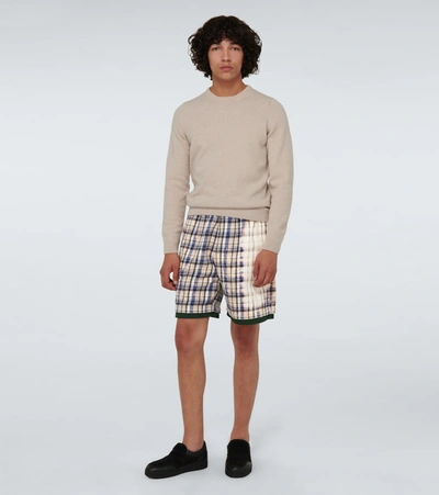 Shop Acne Studios Flannel Checked Shorts In Multicoloured
