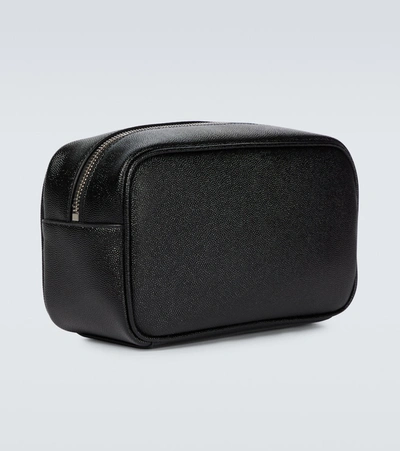 Shop Saint Laurent Leather Washbag In Black