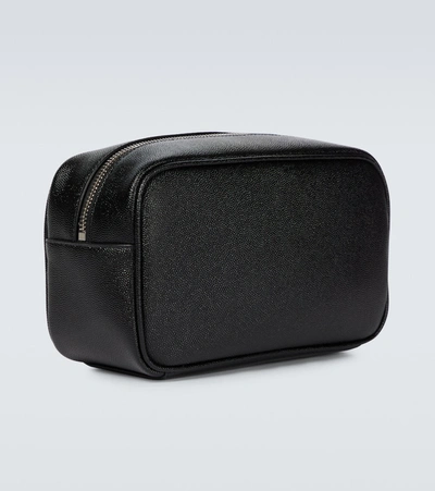 Saint Laurent Leather Washbag In Black