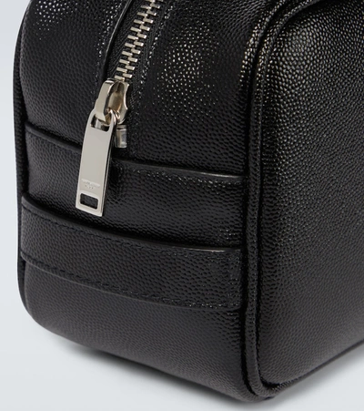 Shop Saint Laurent Leather Washbag In Black