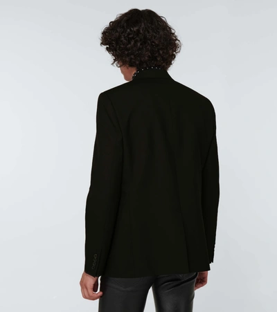 Shop Saint Laurent Single-breasted Wool Blazer In Black