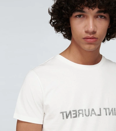Shop Saint Laurent Reversed Logo Short-sleeved T-shirt In White