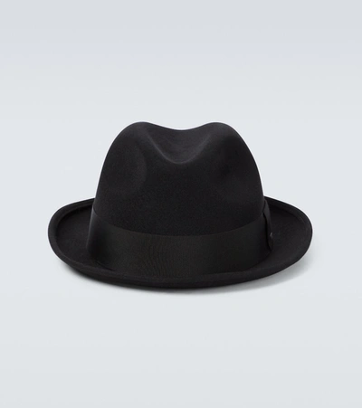 Shop Saint Laurent Felt Fedora Hat In Black