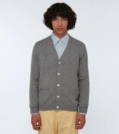 Shop Gucci Gg Cashmere Cardigan In Grey