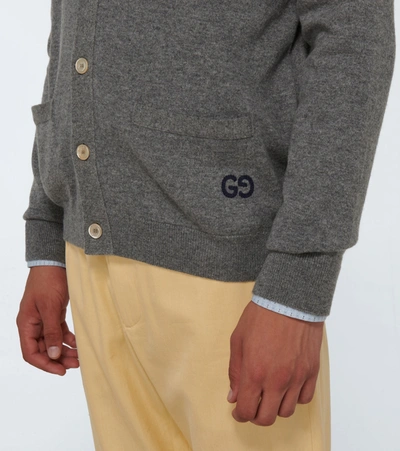 Shop Gucci Gg Cashmere Cardigan In Grey