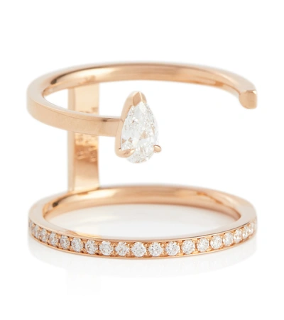 Shop Repossi Serti Sur Vide 18kt Rose Gold Ring With Diamonds