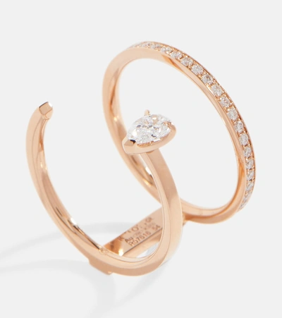 Repossi Serti Sur Vide 18kt Rose Gold Ring With Diamonds In Gold