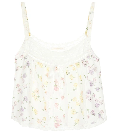 Loveshackfancy Ashton Floral Cami With Lace In Fruit Bliss | ModeSens
