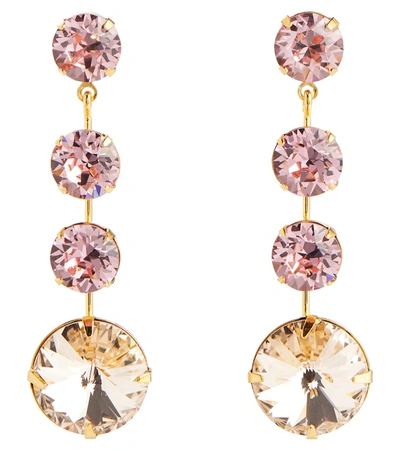 Shop Jennifer Behr Lauryn Embellished Drop Earrings In Pink