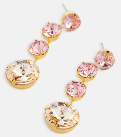 Shop Jennifer Behr Lauryn Embellished Drop Earrings In Pink
