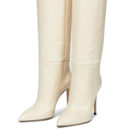 Shop Paris Texas Lizard-effect Leather Knee-high Boots In White