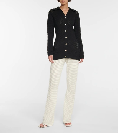 Nanushka Evelyn Cotton-blend Cardigan In Black