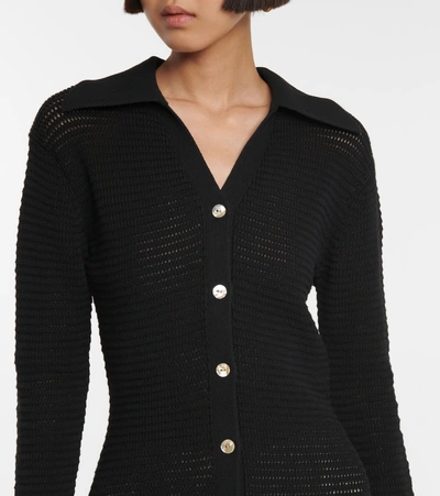 Nanushka Evelyn Cotton-blend Cardigan In Black