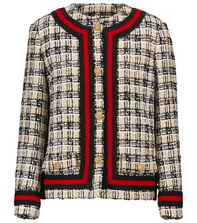 Gucci Multicolor Wool Blend Tweed Jacket In Neutrals | ModeSens