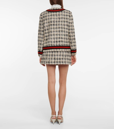 Shop Gucci Checked Tweed Jacket In Multicoloured