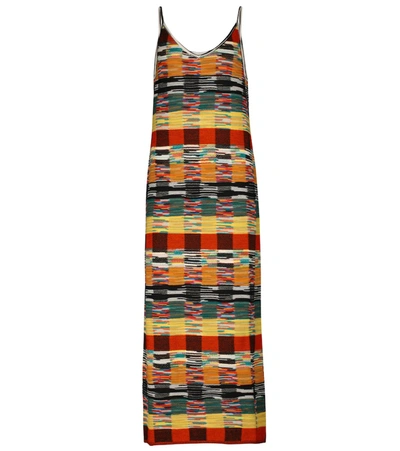 Shop Palm Angels X Missoni Wool-blend Knit Midi Dress In Multicoloured