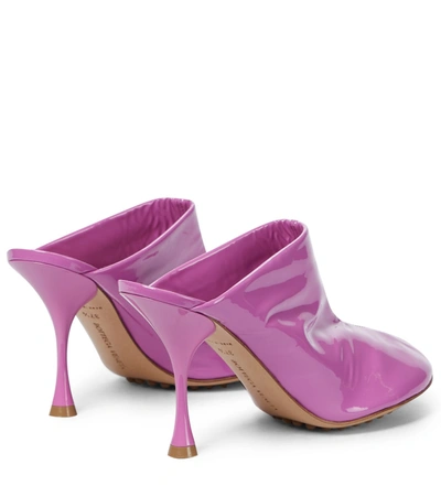 Shop Bottega Veneta Dot Sock Patent Leather Mules In Pink