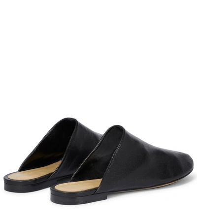 Shop Bottega Veneta Dot Sock Leather Slippers In Black