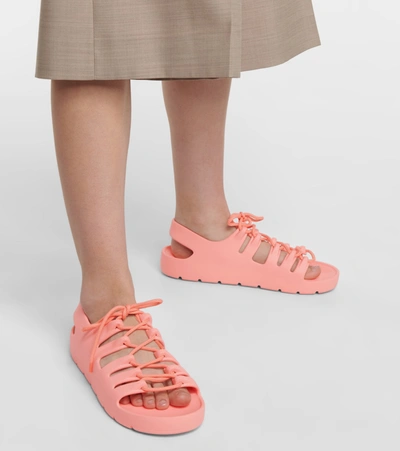 Shop Bottega Veneta Jelly Slingback Sandals In Pink