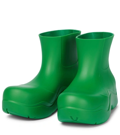 Shop Bottega Veneta Puddle Rubber Ankle Boots In Green