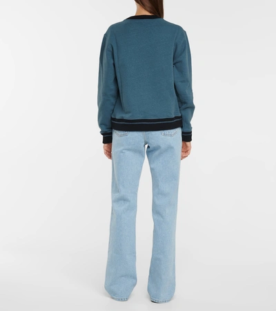 Shop Loewe Anagram Cotton Sweatshirt In Blue