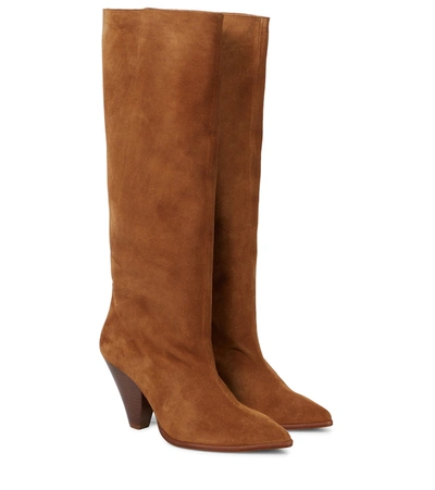 Shop Souliers Martinez Puebla Suede Boots In Brown