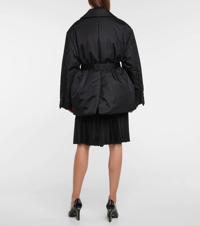 Prada Re-nylon Belted Padded Jacket In Black