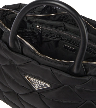 Prada Re-nylon Quilted Tote In Black