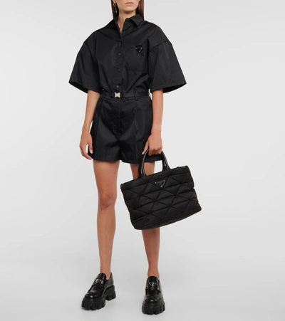 Prada Re-nylon Quilted Tote In Black