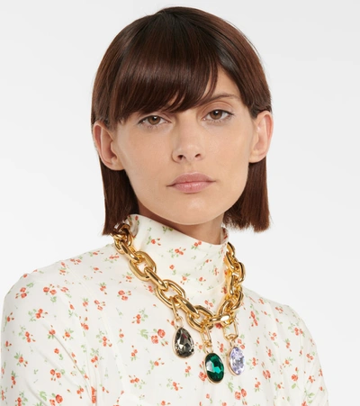 Shop Paco Rabanne Xl Link Embellished Chain Necklace In Gold