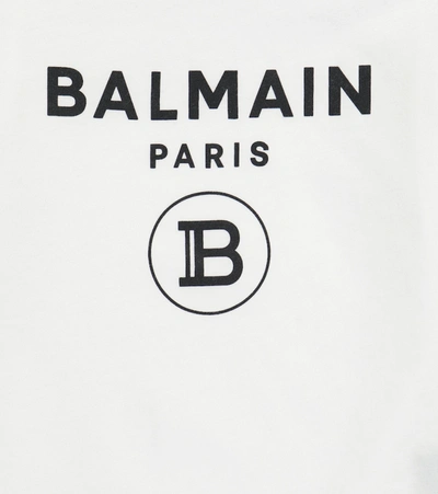 Shop Balmain Baby Logo Cotton T-shirt In White