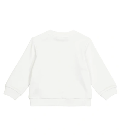 Shop Balmain Baby Logo Cotton Sweatshirt In White