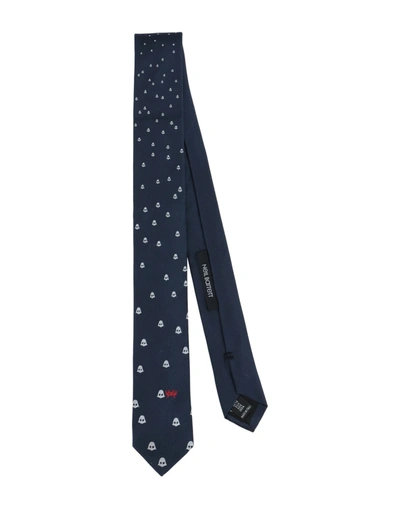 Neil Barrett Man Ties & Bow Ties Midnight Blue Size - Silk In Dark Blue